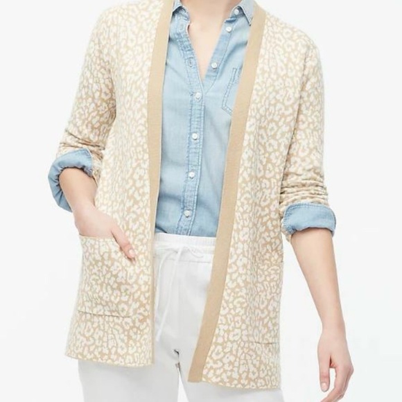 J. Crew Sweaters - J Crew Cheetah Print Cardigan Size Small